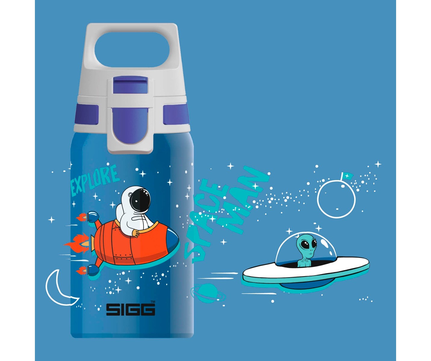 Sigg Shield One Space 0.5l Kids Water Bottle | 405-RCFULP